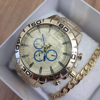 Relógio Analógico Quartzo Moda Masculina Executiva / com Pulseira de Tela de Aço Inoxidável
