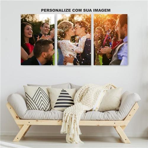 Kit Quadros Decorativo Mosaico 90x40 3 peças Personalizado Sua foto aqui MDF Família Casal Decoração em Oferta na Shopee