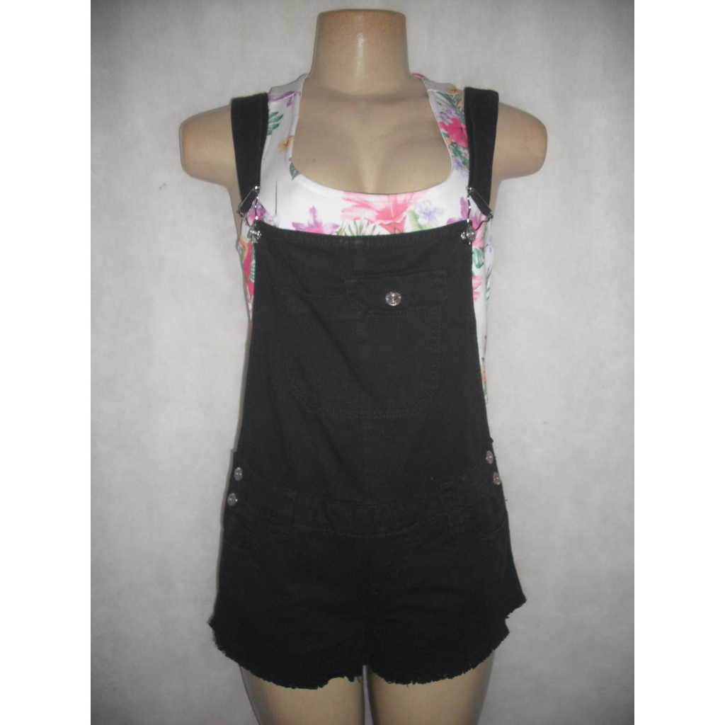 JARDINEIRA PRETA BLUE STEEL TAM M MACAQUINHO ALGODÃO USADO BOM ESTADO