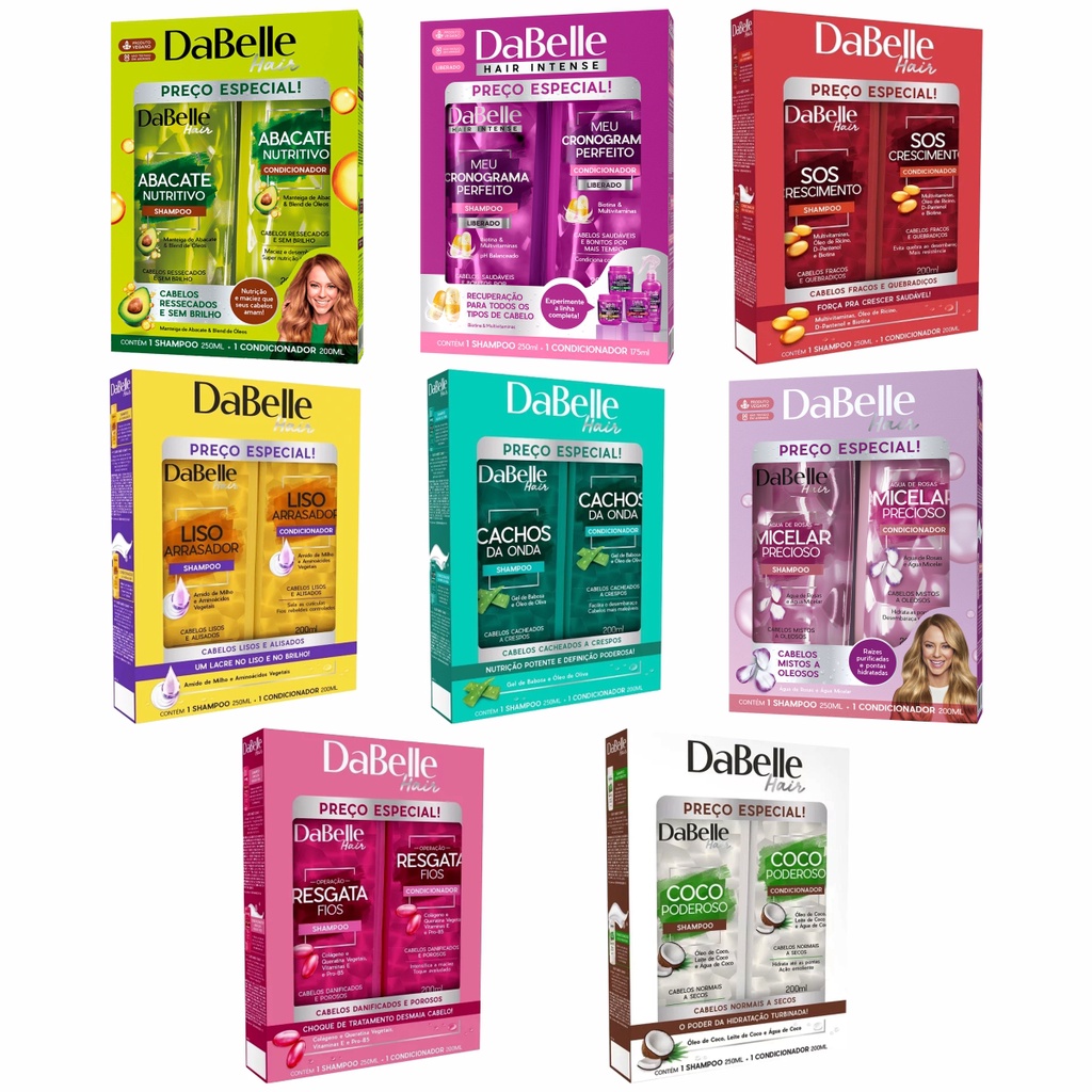 Kit Dabelle Hair Com Shampoo 250ml + Condicionador 200ml A Escolher