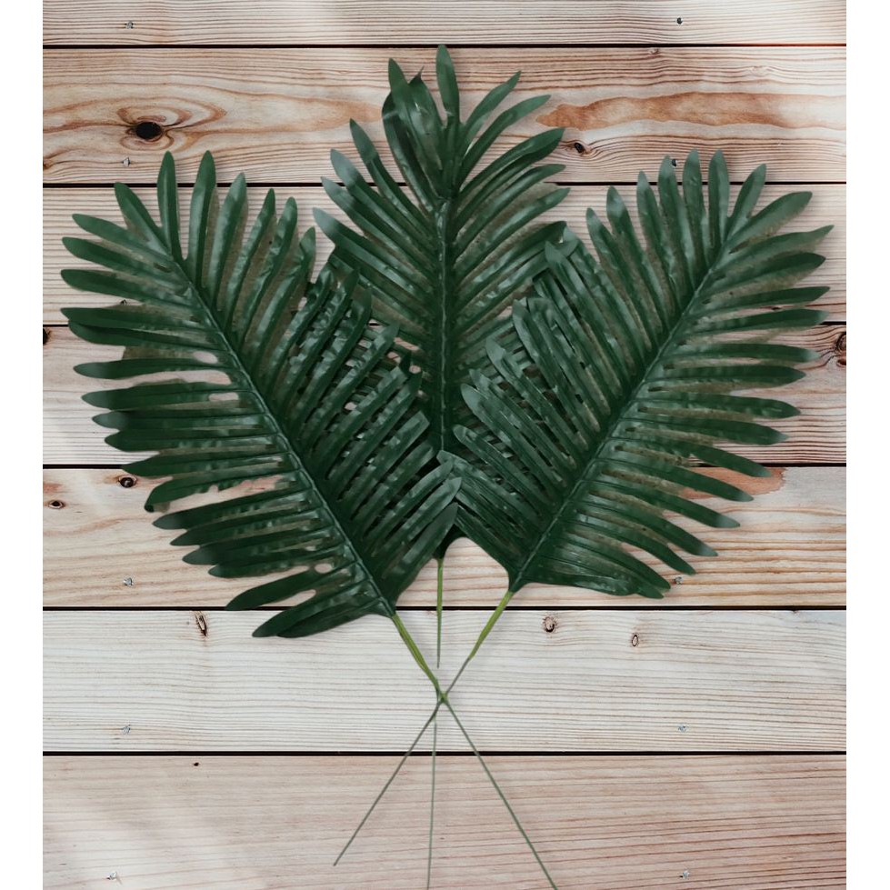 Kit 3 Folhas palmeira coqueiro verde GRANDE artificial folhagem flores  artificiais | Shopee Brasil
