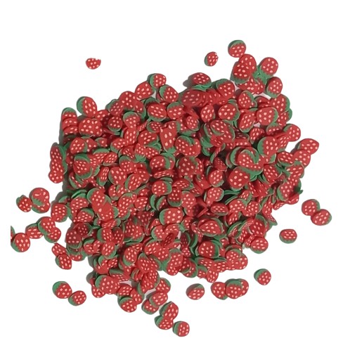 1500 Un Morango De Fimo Fatiado Pacote Com 30 Gramas