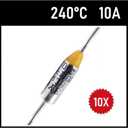 10 Fusível Térmico 10A 240° 240C 240g 240°C 240 Graus 250V
