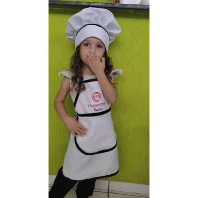 Conjunto De Touca E Avental Infantil. | Shopee Brasil