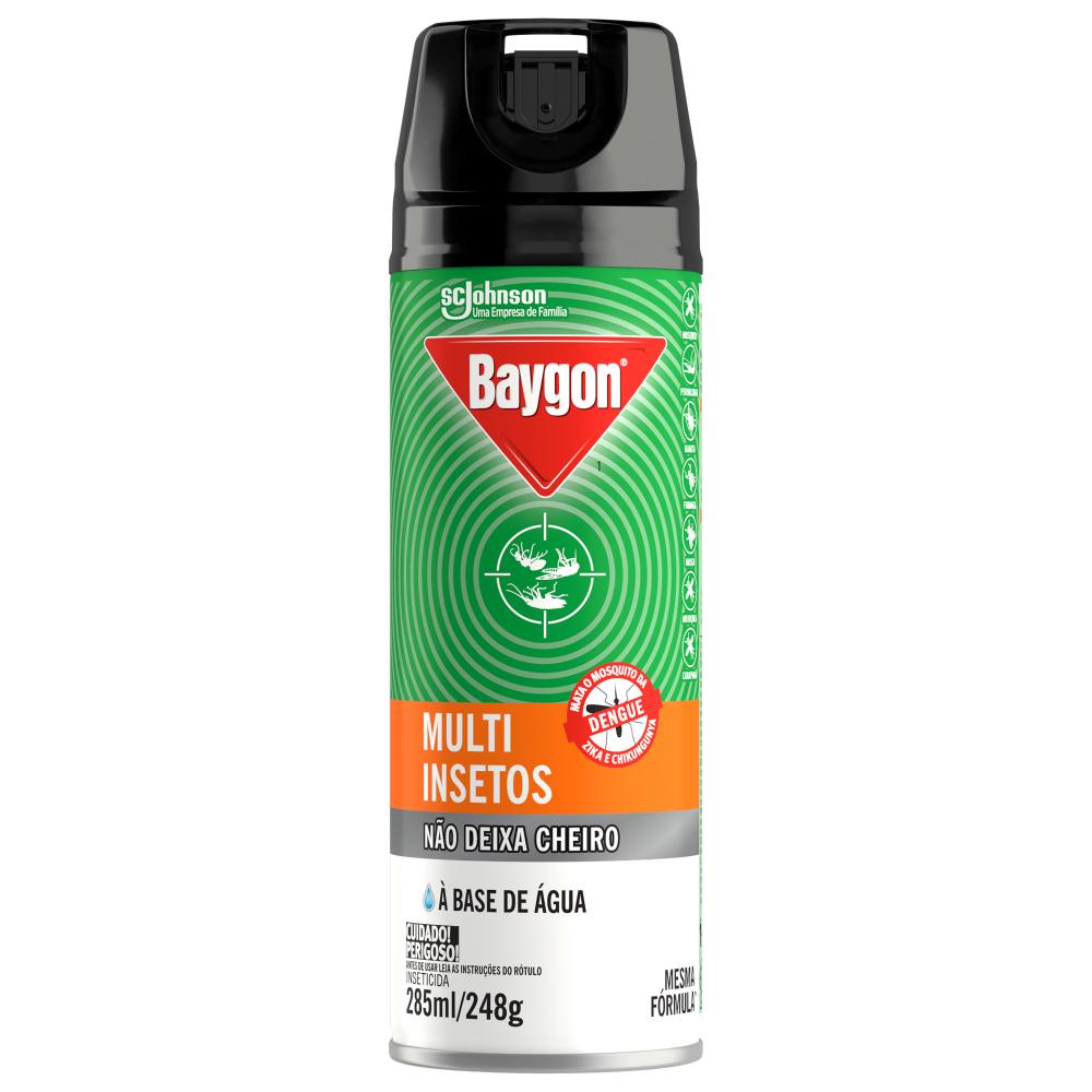 Inseticida Aerossol Baygon Multi-Insetos à Base de Água 285ml em Oferta na Shopee