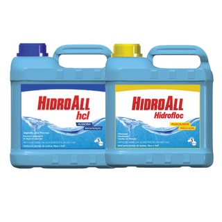 Kit Tratamento para piscinas Algicida Manutencao 5 lt + Clarificante Hidrofloc 5 lts Hidroall