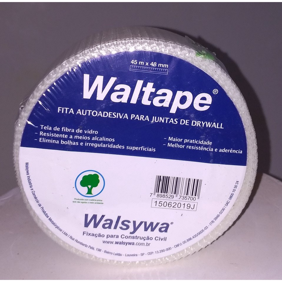 Fita Drywall Telada p/juntas - FT45-Walsywa