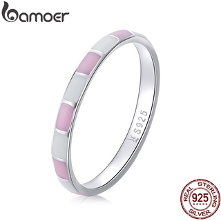 Bamoer Anel Feminino Simples De Prata 925 Da Moda Para Mulheres SCR794-6