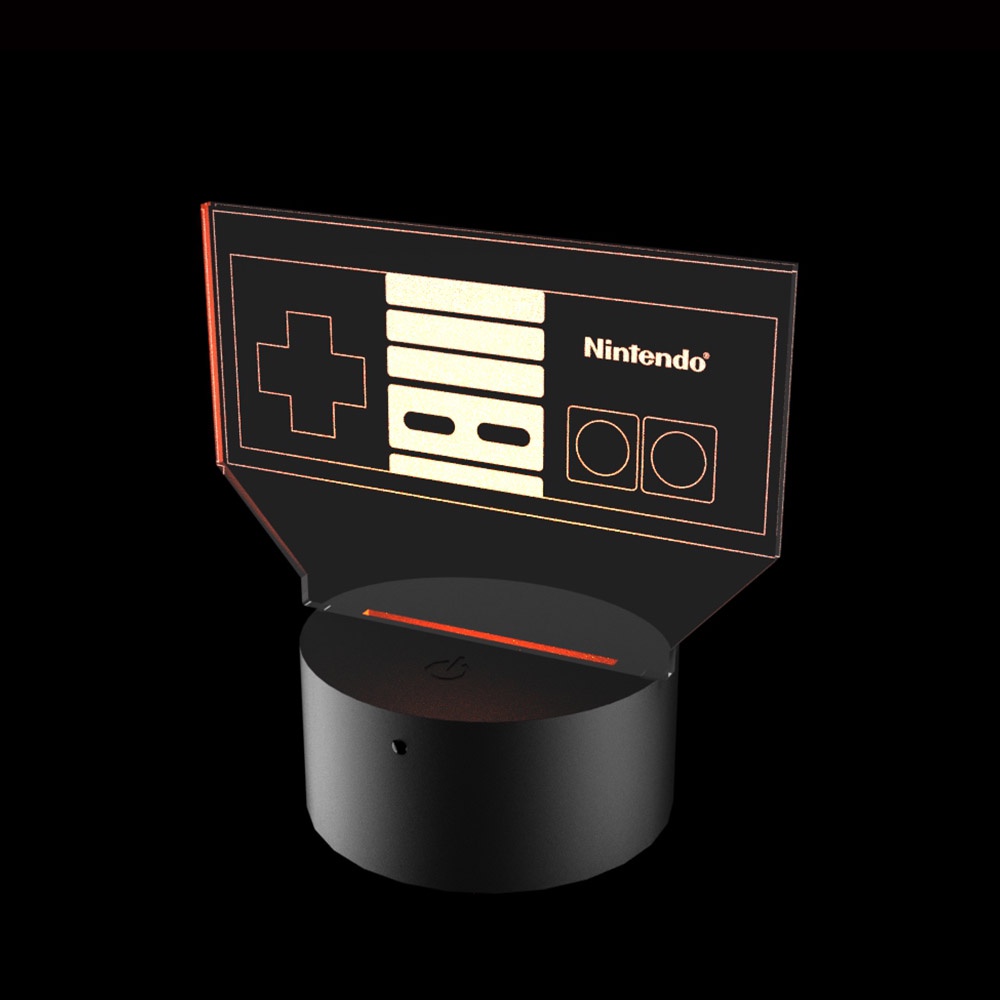 Luminária de Led Controle Nintendo 16 Cores Com Controle Remoto E Base