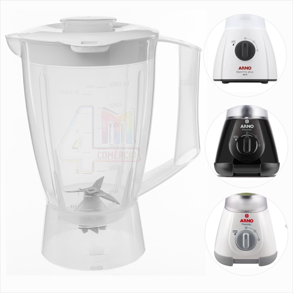Copo Liquidificado Compatível Arno Optimix Plus Faciclic Top Encaixe Externo