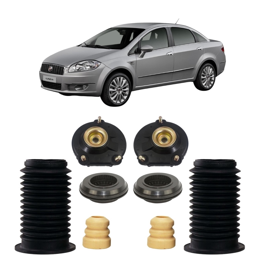 Kit Batente Coxim Rolamento Amortecedor Dianteiro Fiat Linea