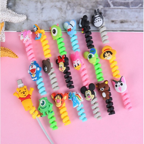 Protetor De Cabo Espiral / Enrollador De Borracha De Silicone / Carregamento Usb / Fone De Ouvido em Oferta na Shopee