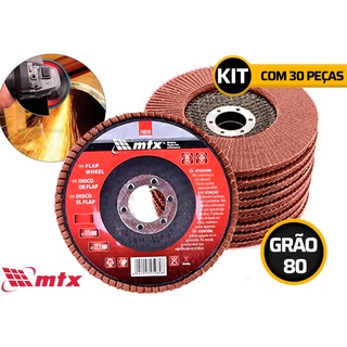 Disco Lixa Flap 4.1/2 Gramatura 80 30 Unidades