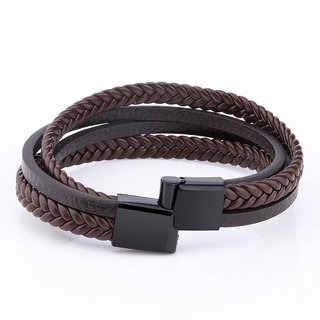 Moda Masculina Vintage Pulseira Multicamadas De Couro/Acessórios De Joalheria