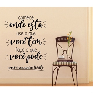Adesivo Decorativo De Parede Frase Comece Onde Esta em Oferta na Shopee