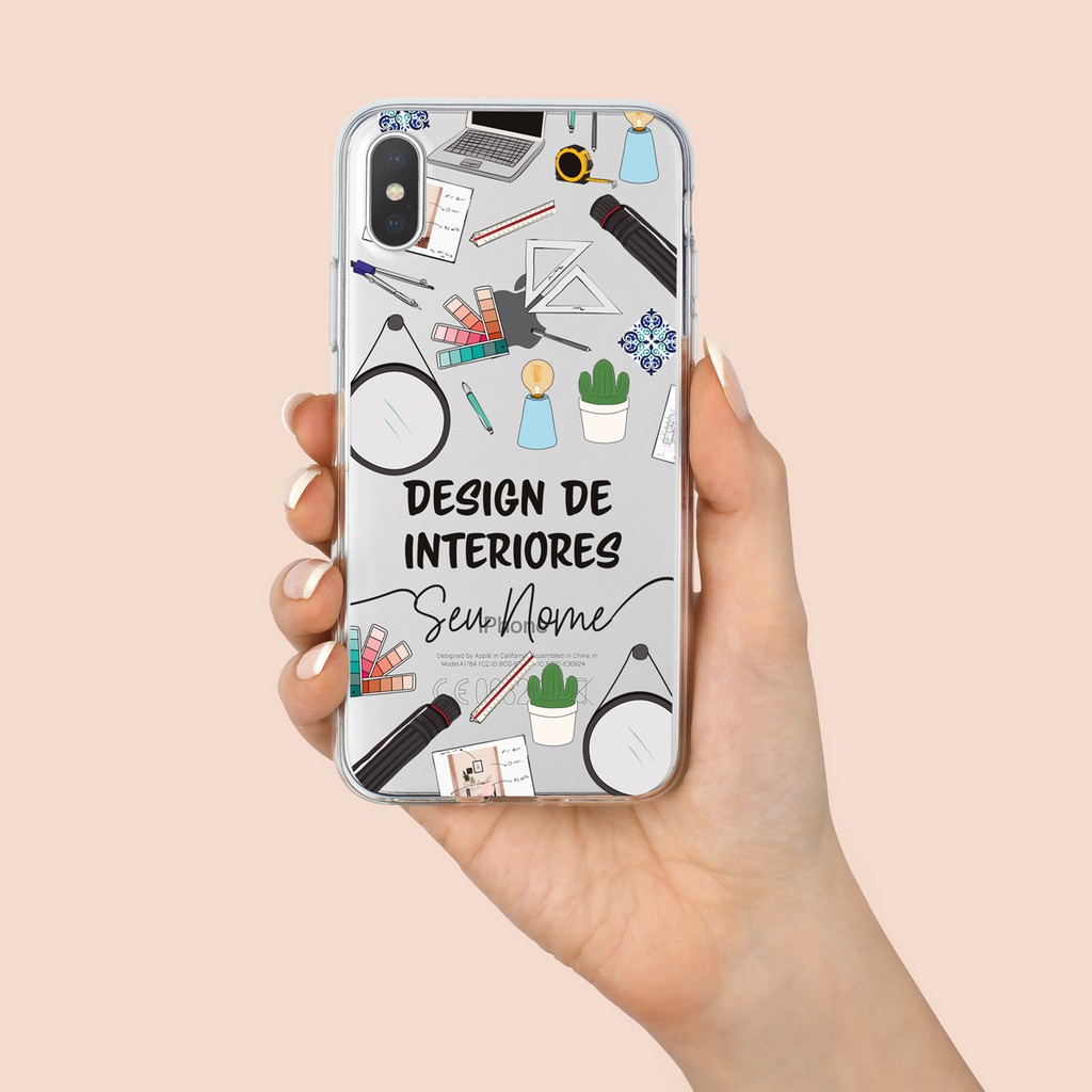 Capa Capinha de Celular Personalizada com sua Profissão - Design de Interiores