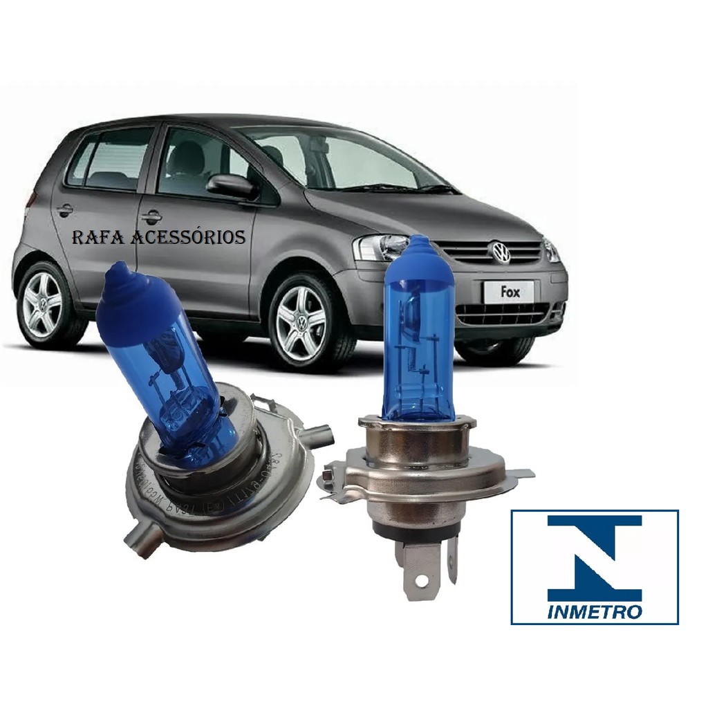 Par Lampada Super Branca H4 Farol Fox Foco Simples 2003 a 2009 em Oferta na Shopee
