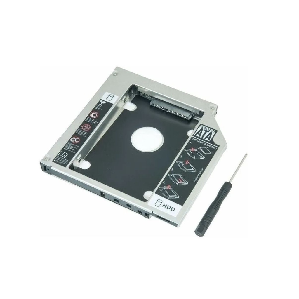 ADAPTADOR CADDY hd ssd 12,7 mm Bringit (Acompanha 1 chave philips e 4 parafusos)