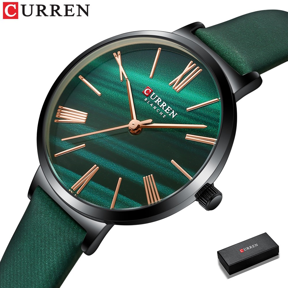 CURREN Fashion Luxury Ladies Watch Leather Quartz Waterproof 9076