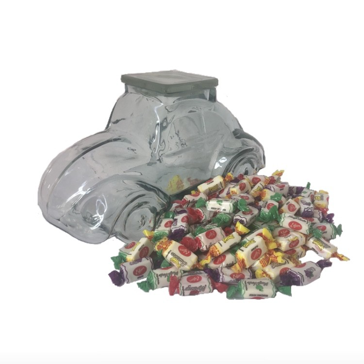 Baleiro Fuscão Pote Vidro Cristal Grande Presente Brinde