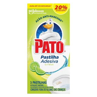Detergente Sanitário Pato Pastilha Adesiva Citrus 3 Unidades 20% de Desconto