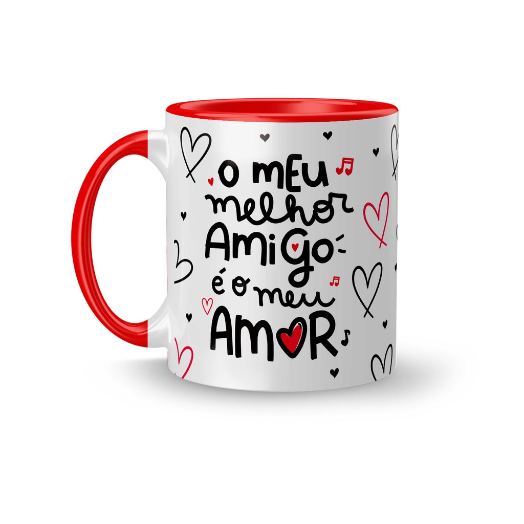 Caneca Personalizada Romântica / Namorados - O meu Melhor Amigo é o meu Amor com Foto