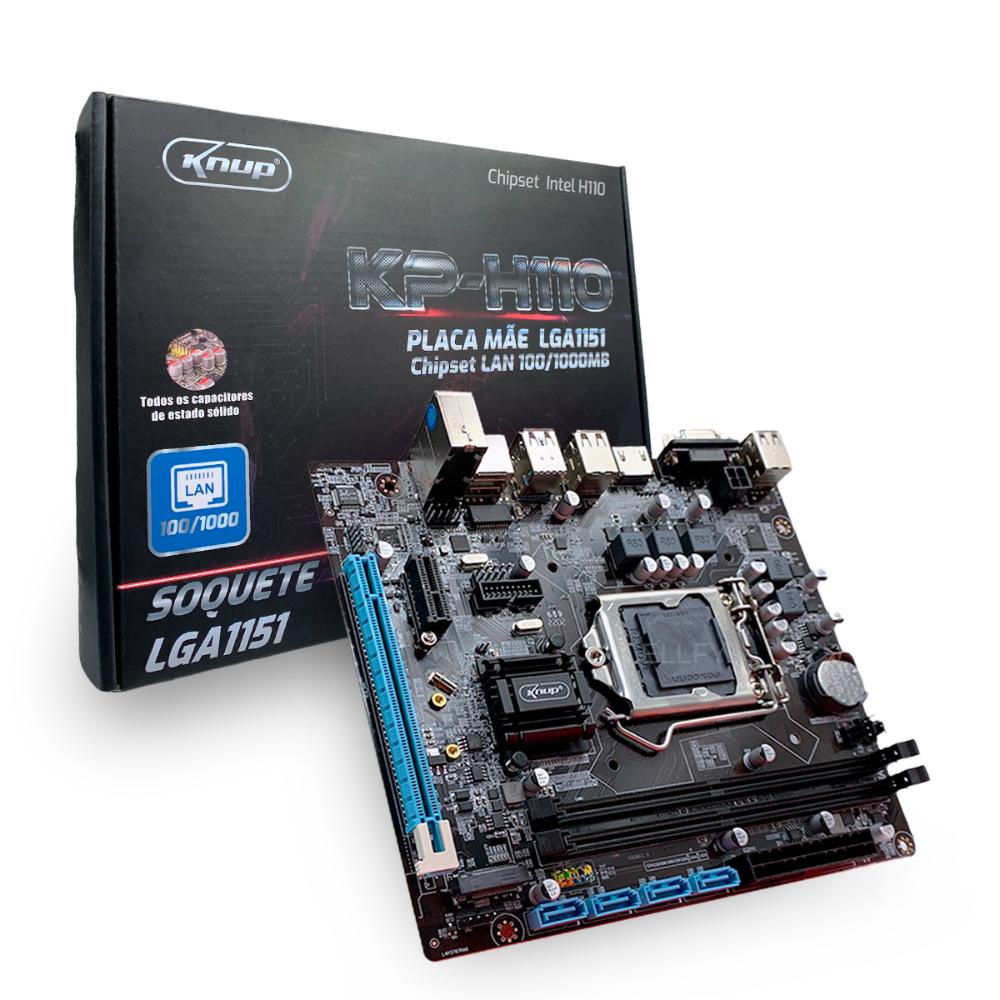 Placa Mãe LGA1151 Chipset LAN 100 Intel H110 32GB USB 3.0