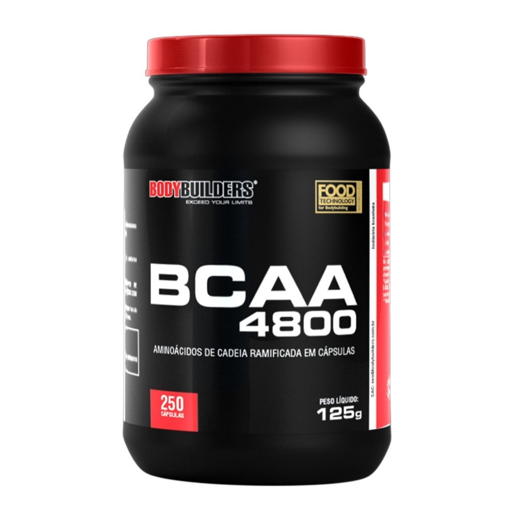 BCAA 4.800 Bodybuilders 250 Caps Para Mater Seu Corpo em Forma Shopee