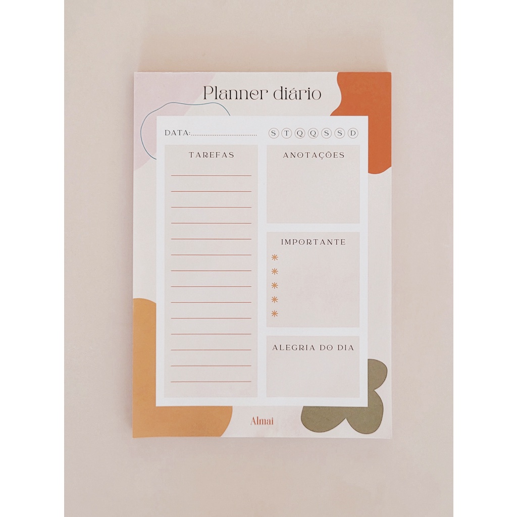 Planner Diário em Bloco - Artsy | Shopee Brasil