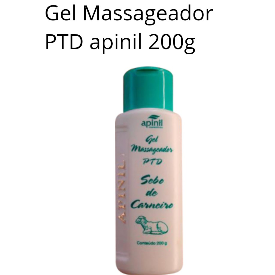 Gel Massageador  PTD Sebo de Carneiro 200g Apinil Cosméticos.