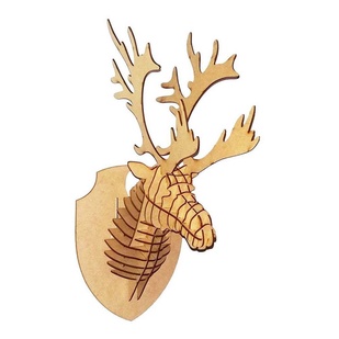 Quebra Cabeça 3D G Cabeça Veado Alce G  Decoração Parede Painel Em MDF Lembrancinha Decoração - Amoratto