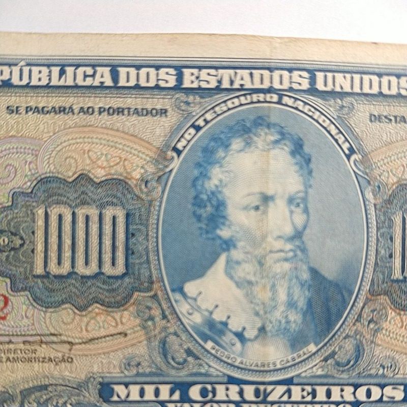Cédula de 1000 cruzeiros cédula Brasil rara