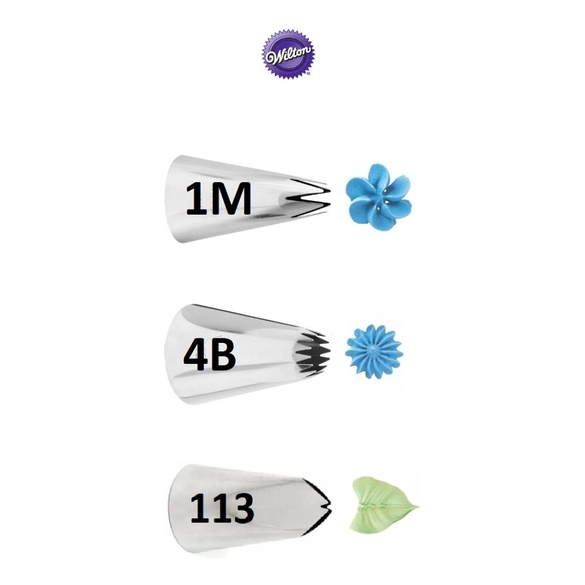 Kit Bicos Wilton 1m 4b 113 Originais Sem Emenda Bicos de Confeiteiro Wilton Confeitaria