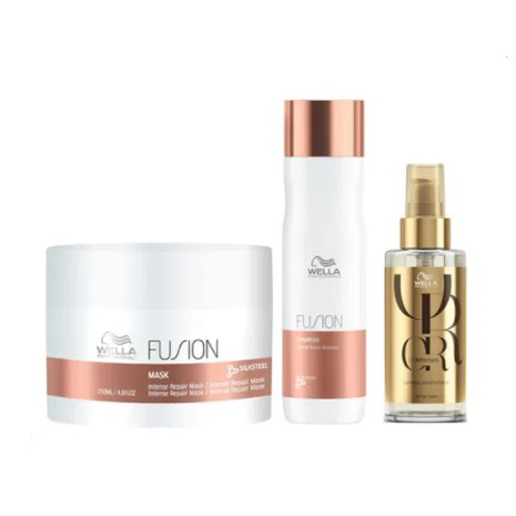 Wella Professionals Fusion Shampoo 250ml + Máscara 150ml + Óleo Oil Reflections 100ml