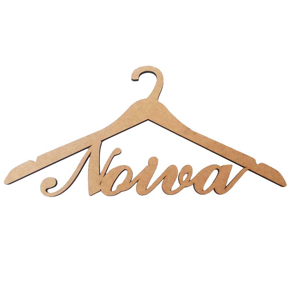 kit 5 Cabide liso modelo noiva mdf 6mm vestido casamento