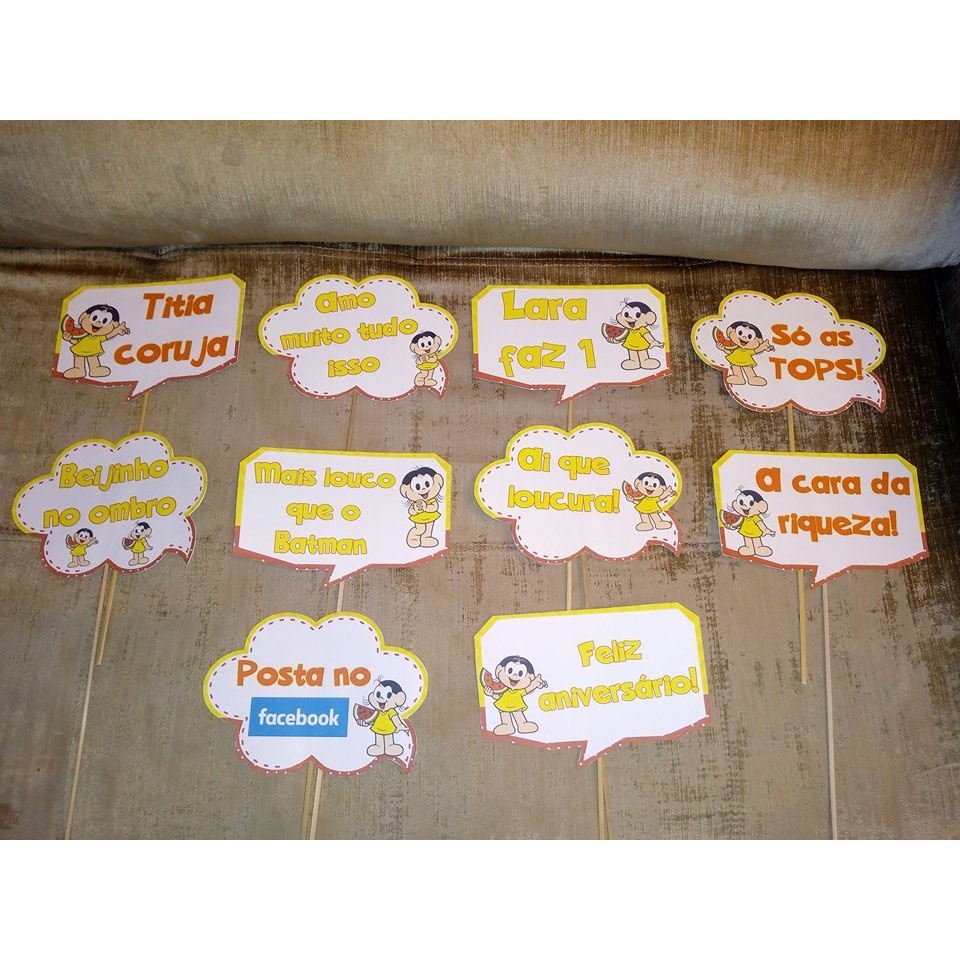 Kit 10 Plaquinhas para fotos Magali