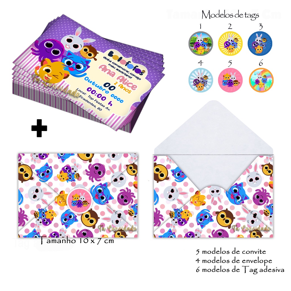Convite de Aniversário Bolofofos: Onde Comprar | BuscaProdutos