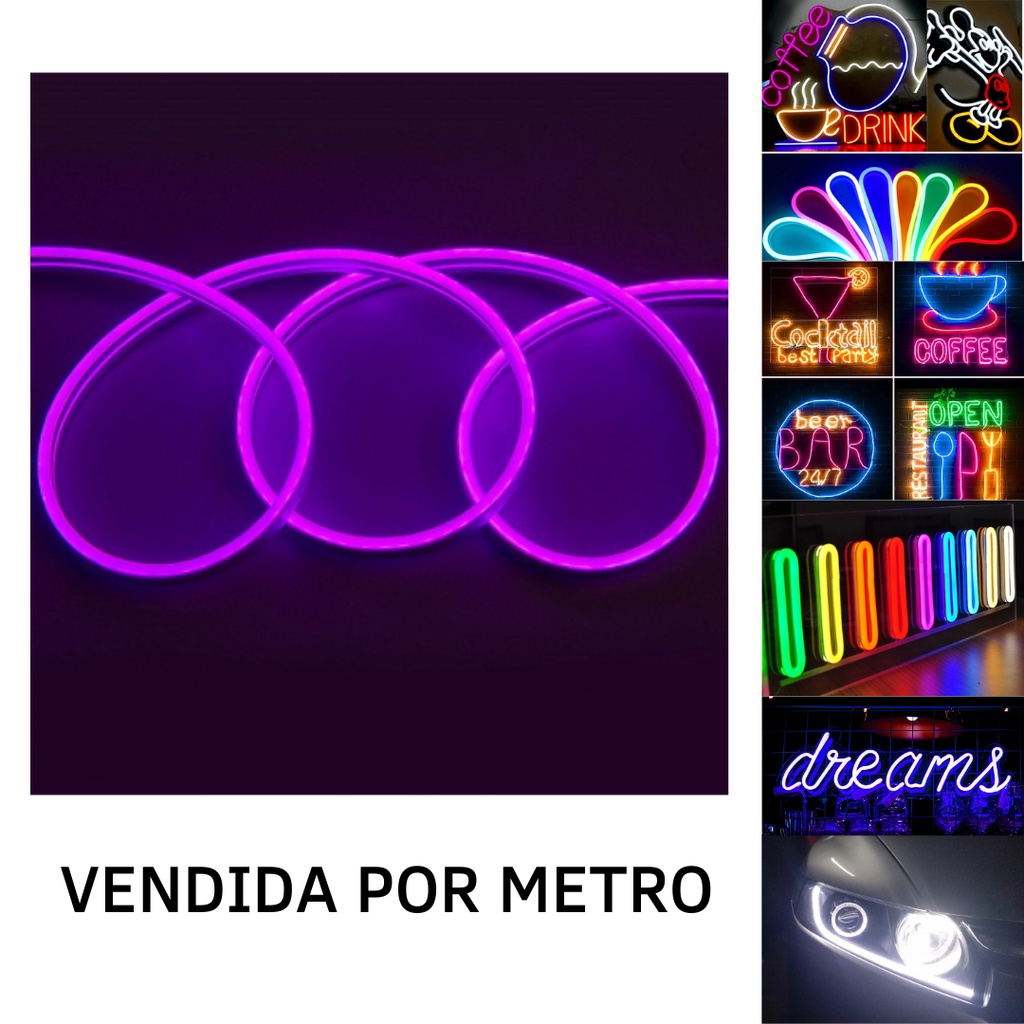 Mangueira Fita LED Neon Flex V Roxo Metro IP Shopee Brasil