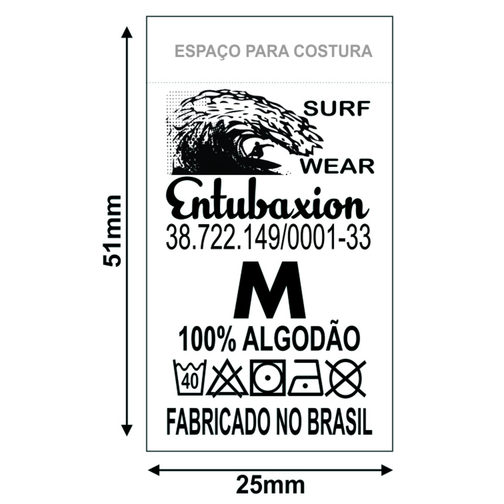 ETIQUETA DE COMPOSIÇÃO EM NYLON 500 UNIDADES 25X51mm em Oferta na Shopee