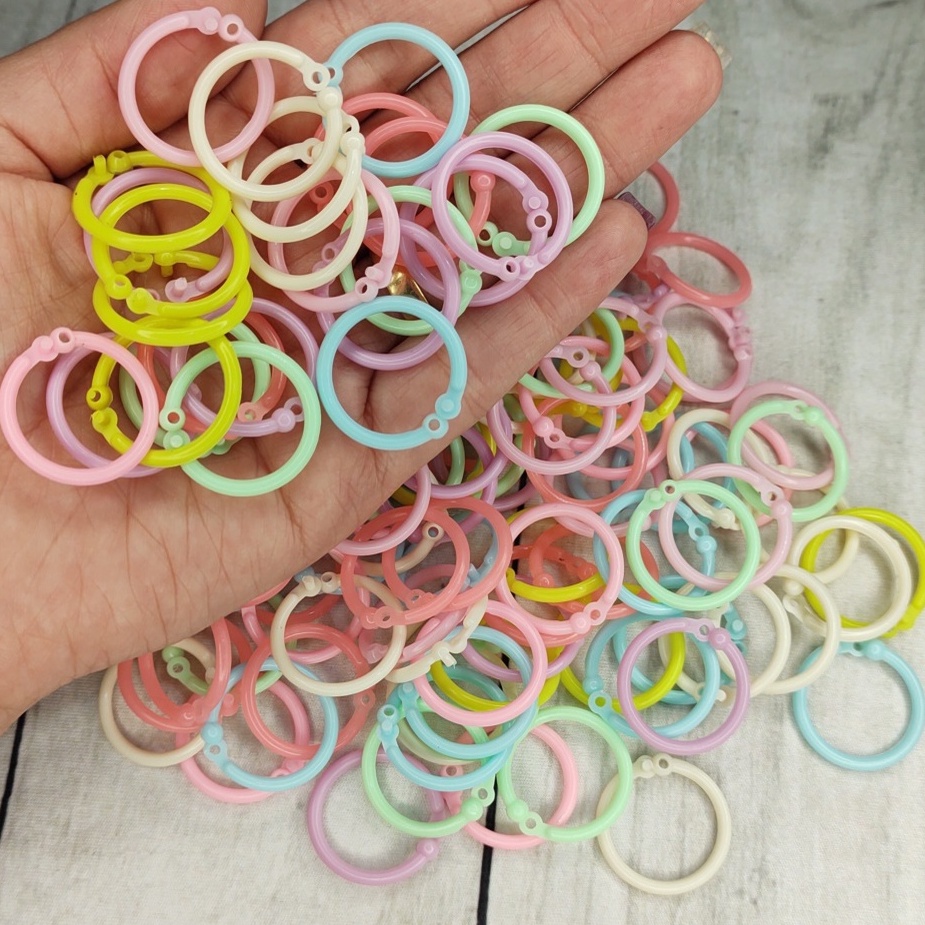 Fecho Infantil Candy Color  Argola  20 MM para Artes Decoração Papelaria Encadernação Scrapbook em Oferta na Shopee