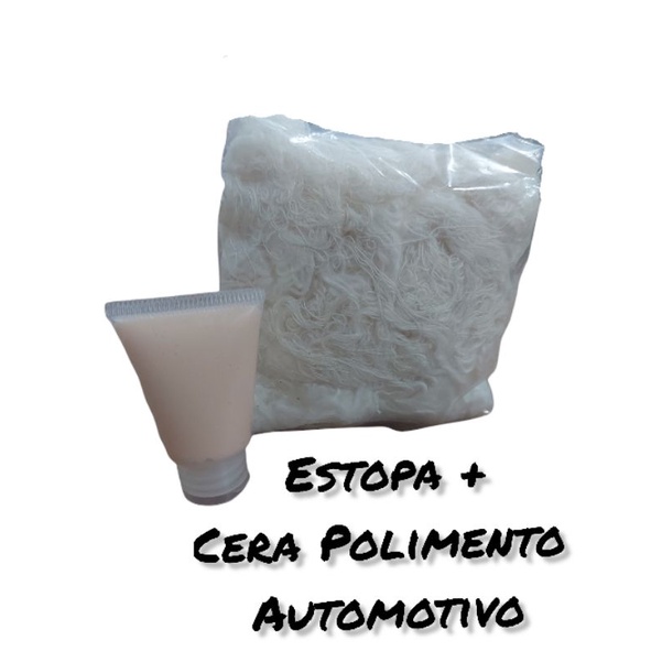 Estopa Para Polimento Automotivo + Cera De Polir Tipo Grand Prix 15ml em Oferta na Shopee