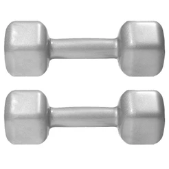 Halter Sextavado 4kg Emborrachado PVC o Par Prata