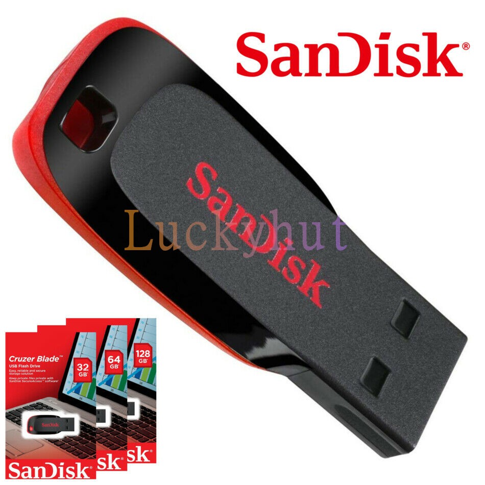 Sandisk USB 4GB 16GB 64GB 128GB Cruzer Lâmina 2.0 Flash Drive Stick Pen Drive | Shopee Brasil