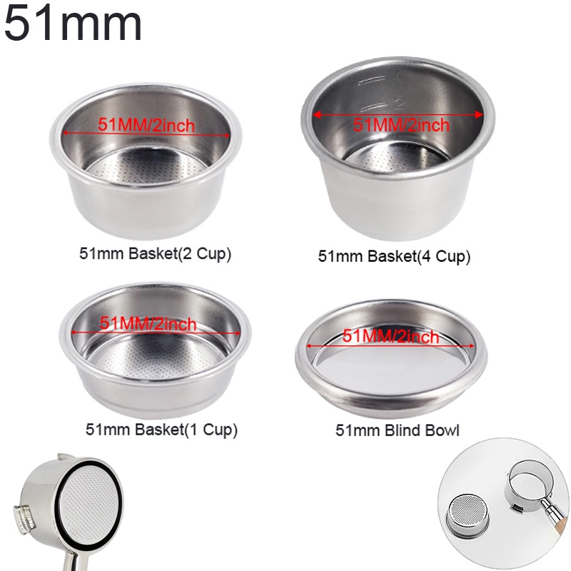 51mm Cesta De Café Com Filtro De Xícara Não Pressurizado Portafiltro Para Produtos Filtrantes Acessórios De Cozinha em Oferta na Shopee