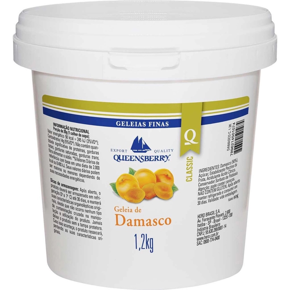 Geleia Sabor Damasco Queensberry Gourmet 1,2k