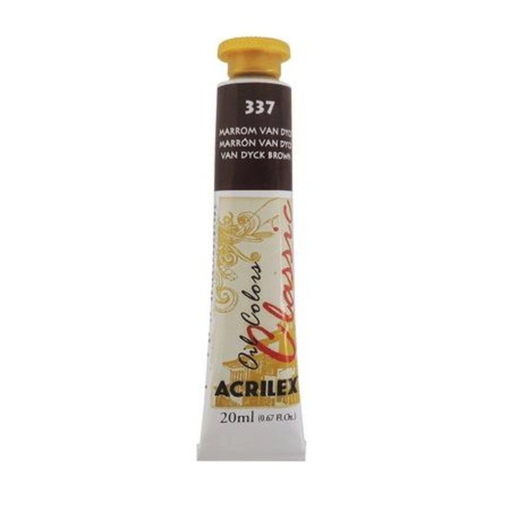 Tinta a Oleo Marrom Van Dyck 337 - Acrilex 20 ml
