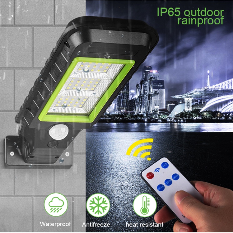 Luminária Solar Poste Rua Parede Refletor Sensor 3 Funções Haste Parede 120 Led HS-8011D