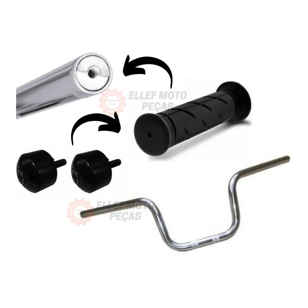 Kit Guidom Cromado Pesos Pretos Titan Fan 125 150 Manoplas Shopee Brasil