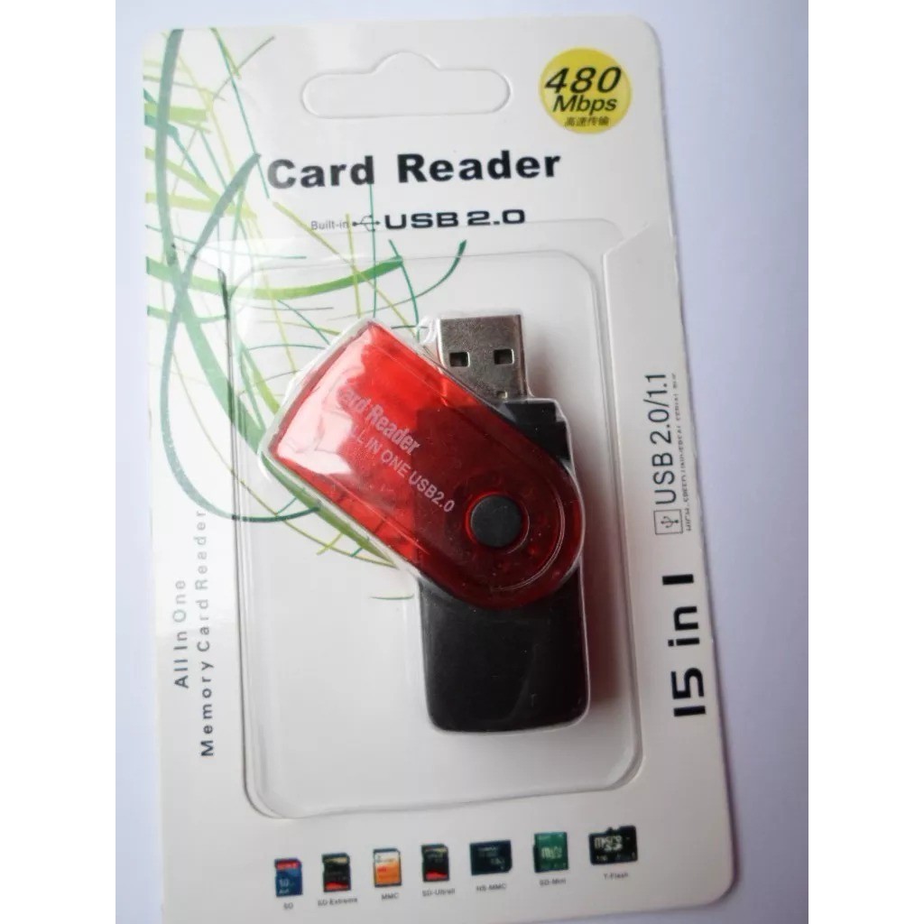Mini Leitor de Cartão de Memoria para os modelos Sd Mini Sd Micro Sd Ms Sdhc Multi até 32gb