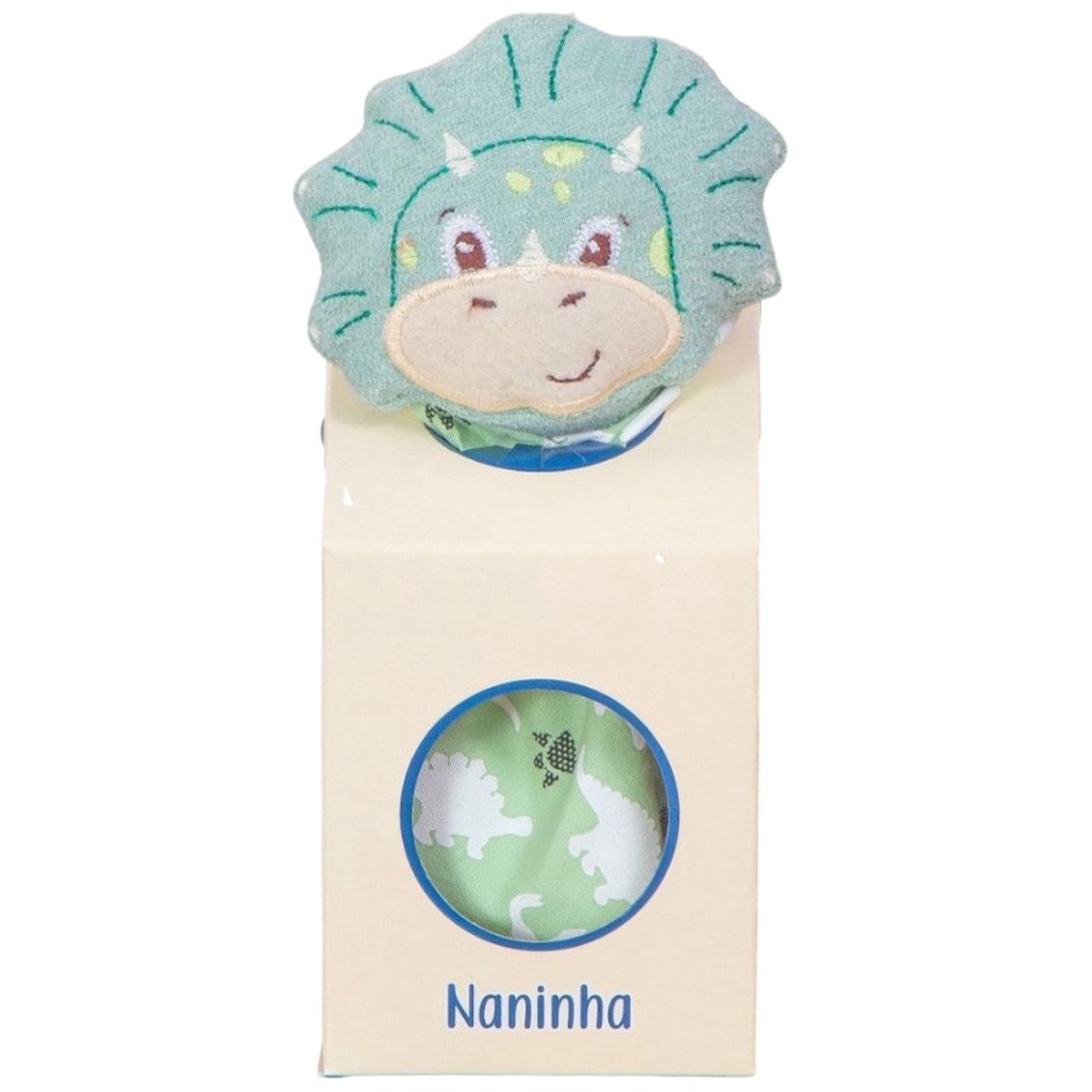Naninha para Bebê com Prendedor de Chupeta Bichinho Dino Verde em Oferta na Shopee